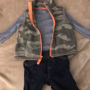 Carters baby boy 3M cami vest/jean set.